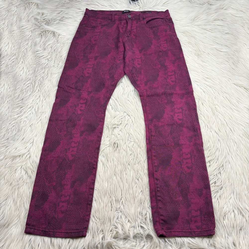 BDG Women's 32 Pink Black Snake Print High Rise Cigarette Ankle Jeans‎ Punk Alt